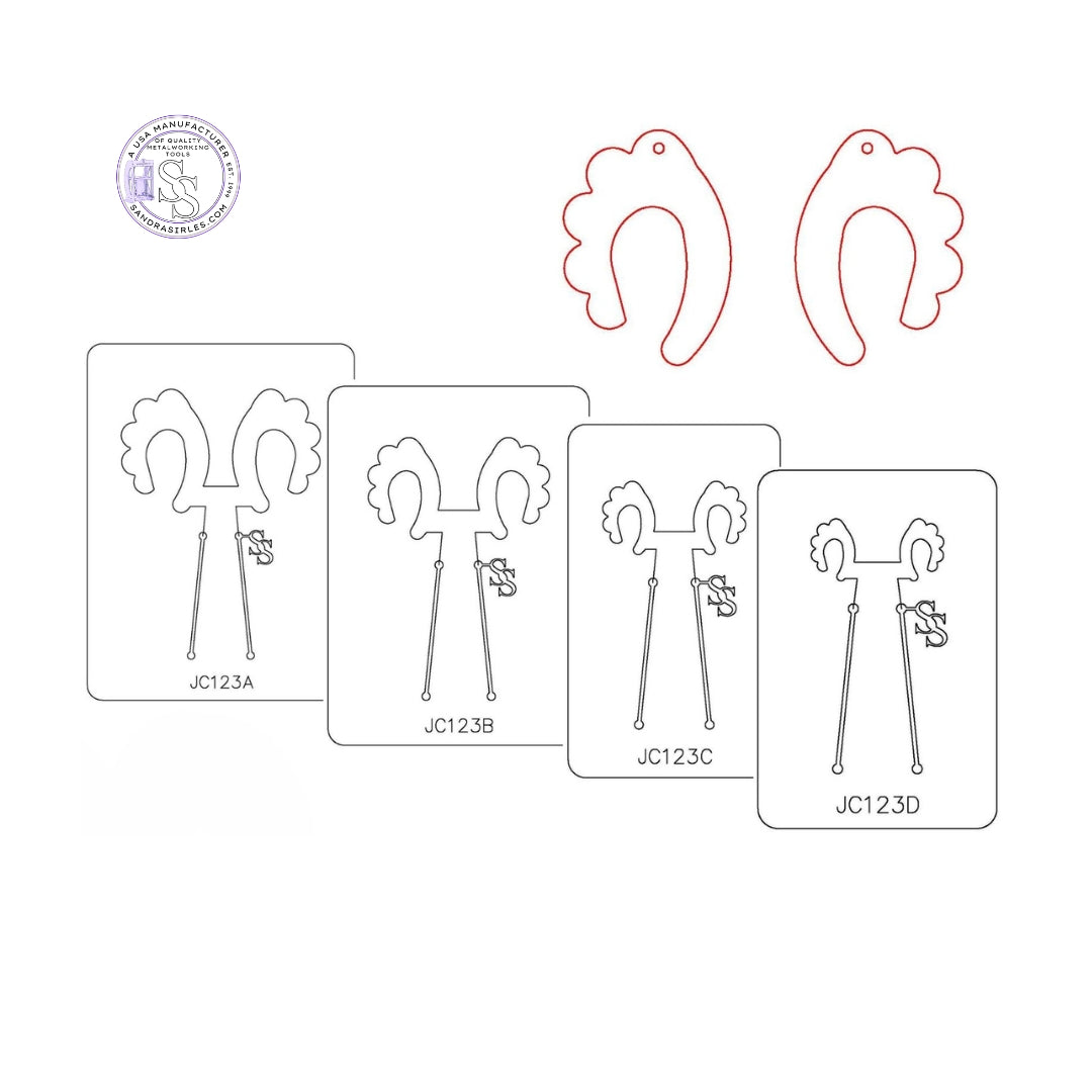 PANCAKE DIE JC123 EARRING COMPONENT LEFT AND RIGHT